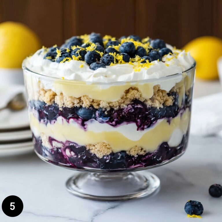 Easy Lemon Blueberry Cheesecake Trifle Recipe