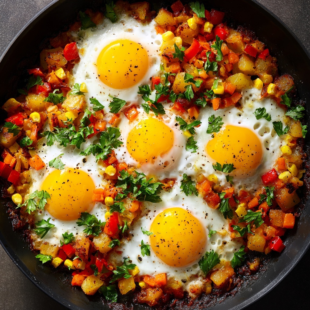 Loaded Breakfast Skillet with Bacon, Potatoes, and Cheddar Recipe - Recipe Image