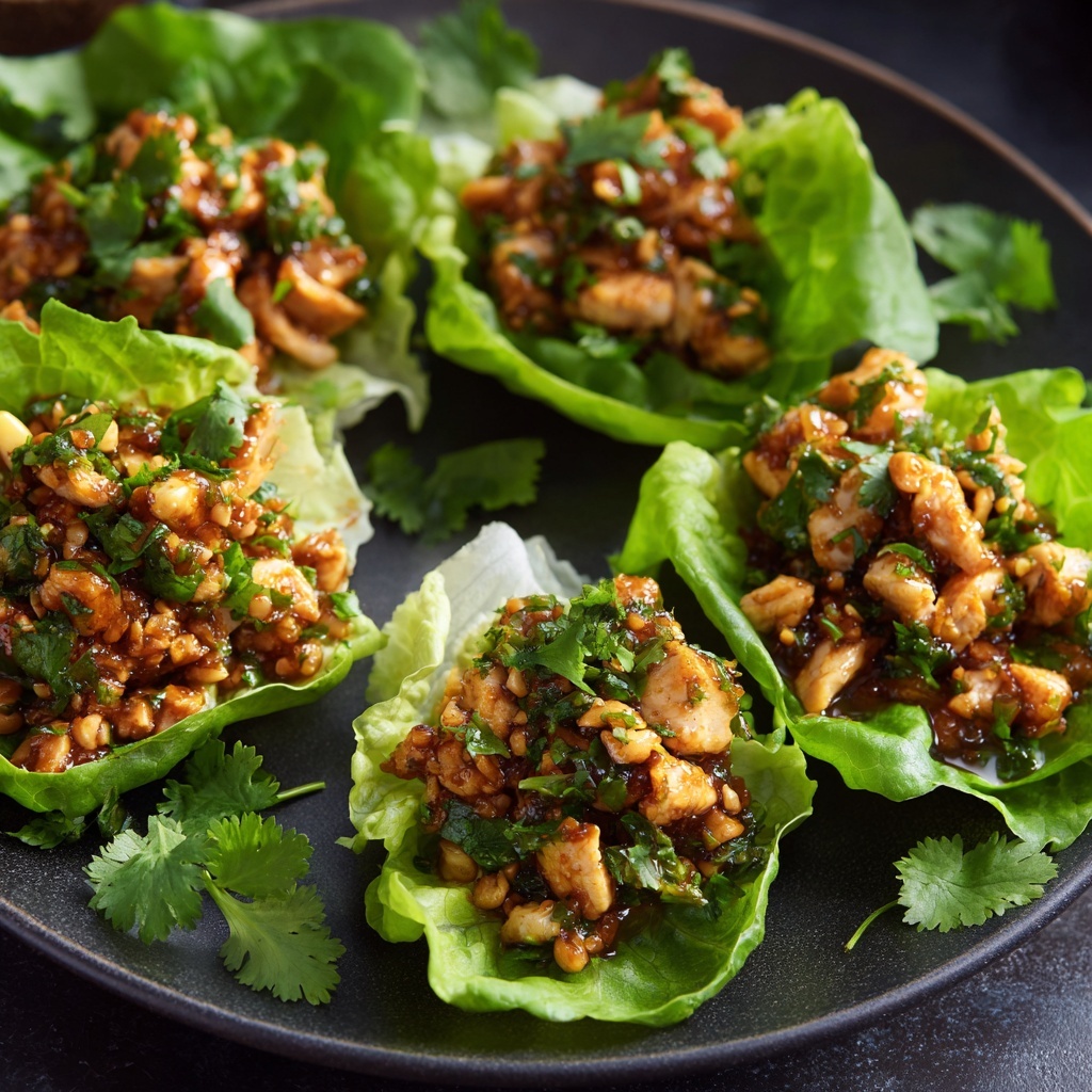 Thai Sweet Chili Chicken Lettuce Wraps Recipe - Recipe Image