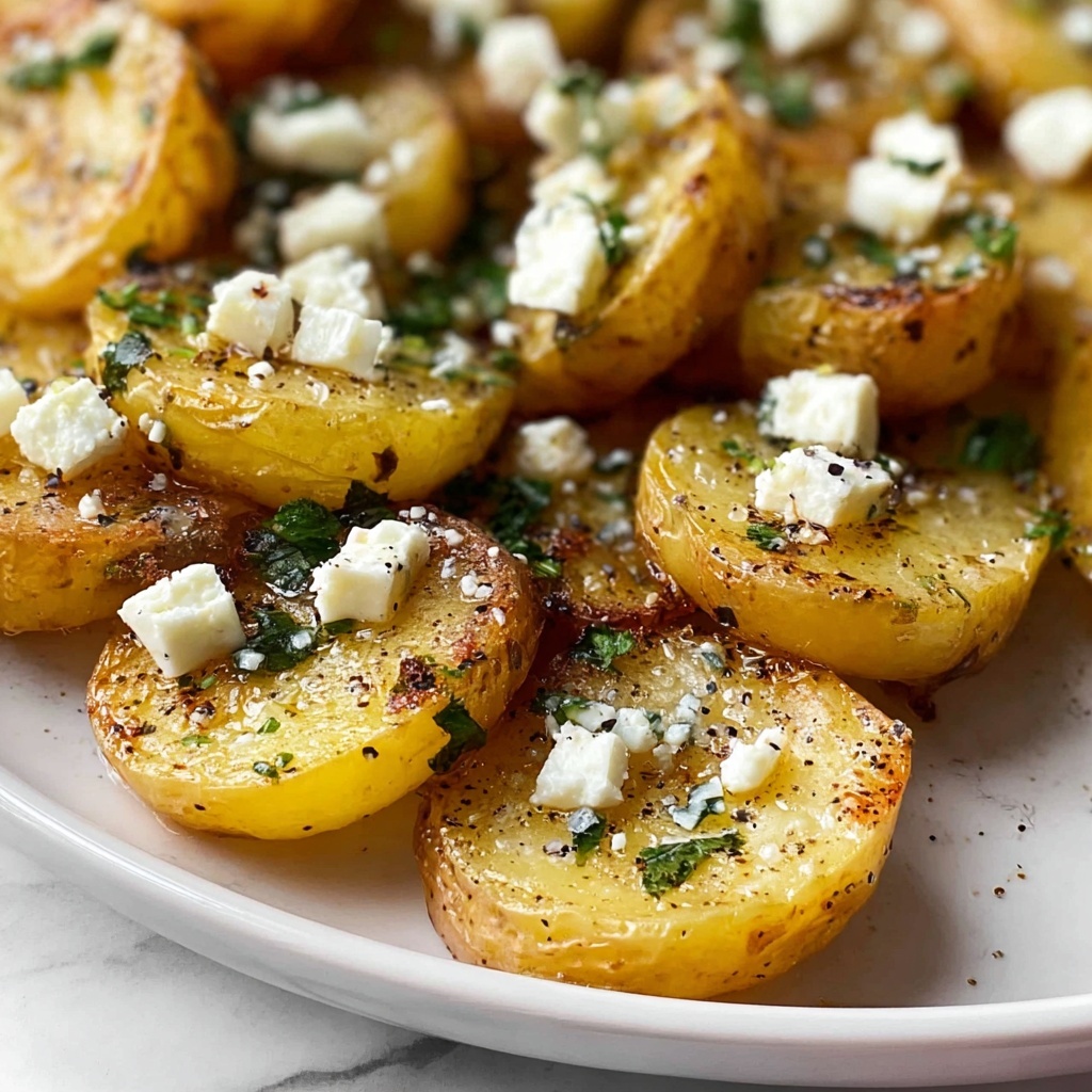 Roasted Potatoes with Baked Feta and Garlic Recipe - Recipe Image