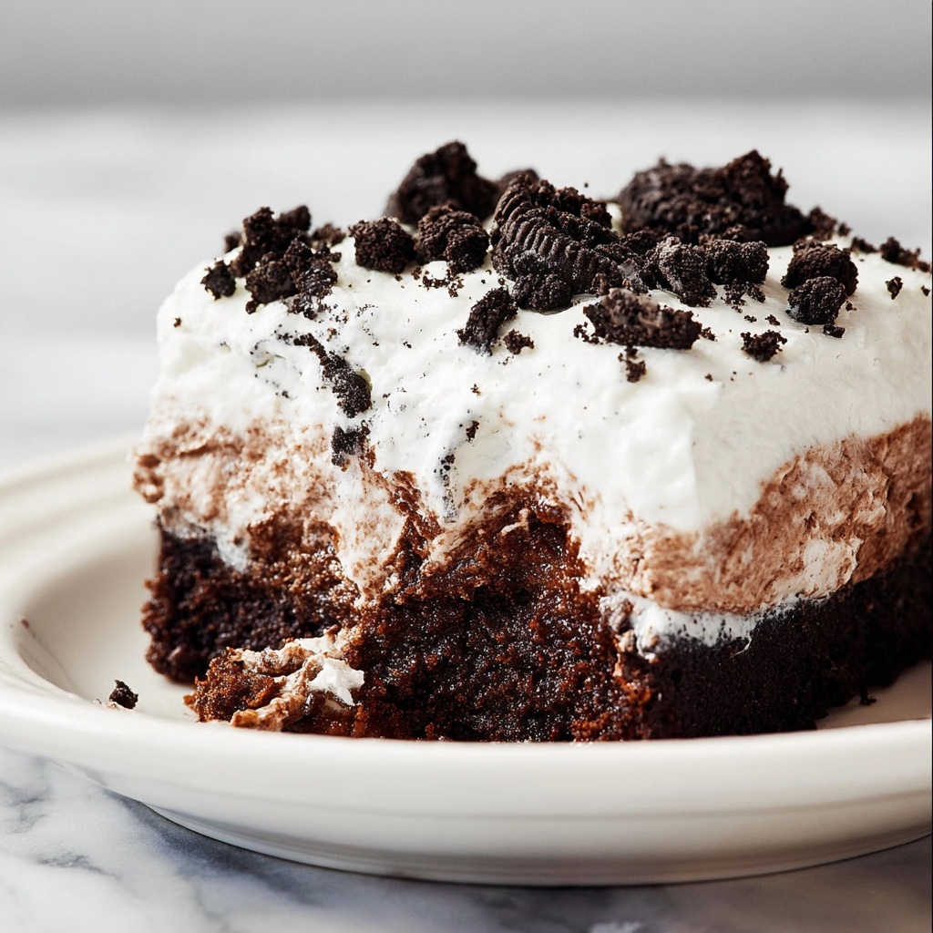 Oreo Pudding Poke Cake Recipe - Recipe Image