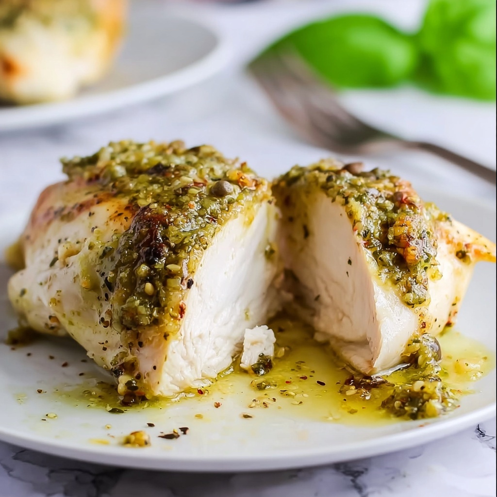 Easy Baked Pesto Chicken Recipe - Recipe Image