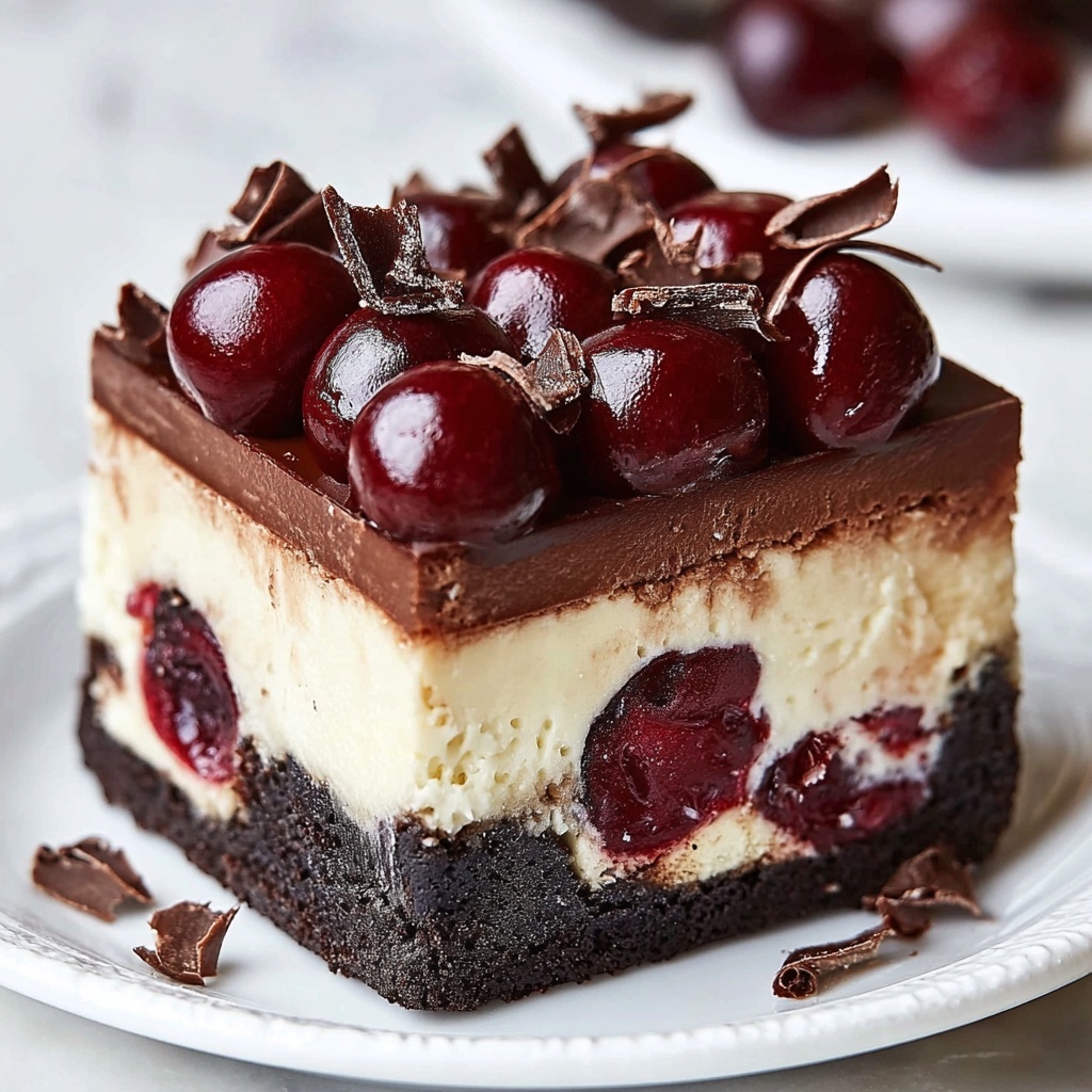 Chocolate Cherry Cheesecake Bars Recipe - Recipe Image