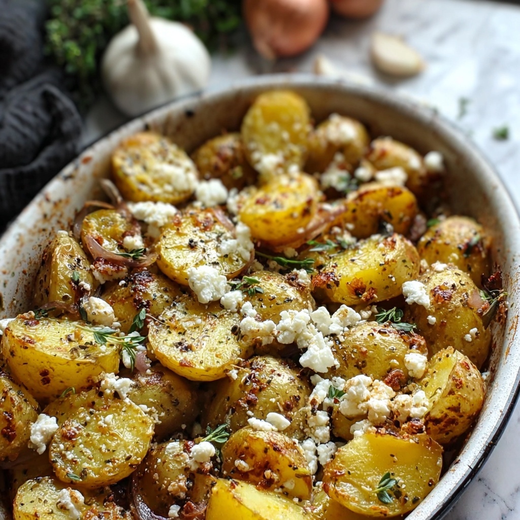 Potatoes with Baked Feta and Garlic Recipe - Recipe Image