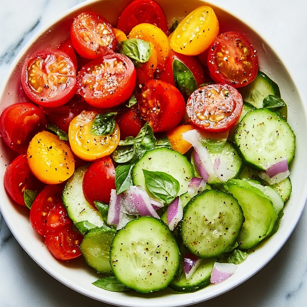 Zesty Tomato Cucumber Salad for Refreshing Summer Vibes Recipe - Recipe Image