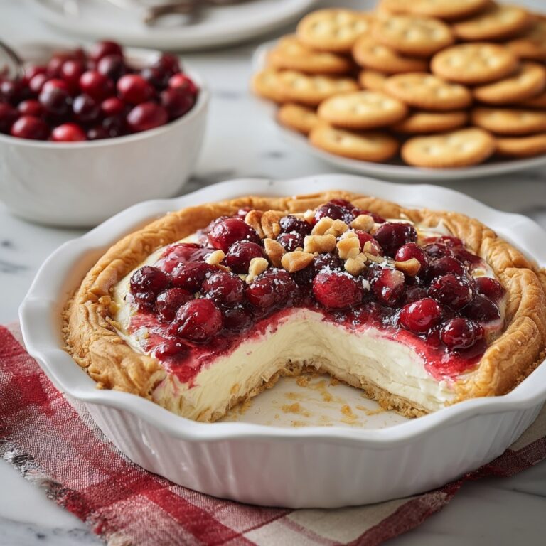 Baked Cranberry Cream Cheese Dip with a Golden Puff Pastry Crust Recipe