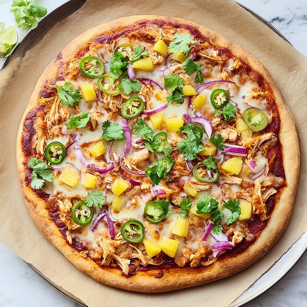Pineapple Jalapeño BBQ Chicken Pizza Recipe - Recipe Image