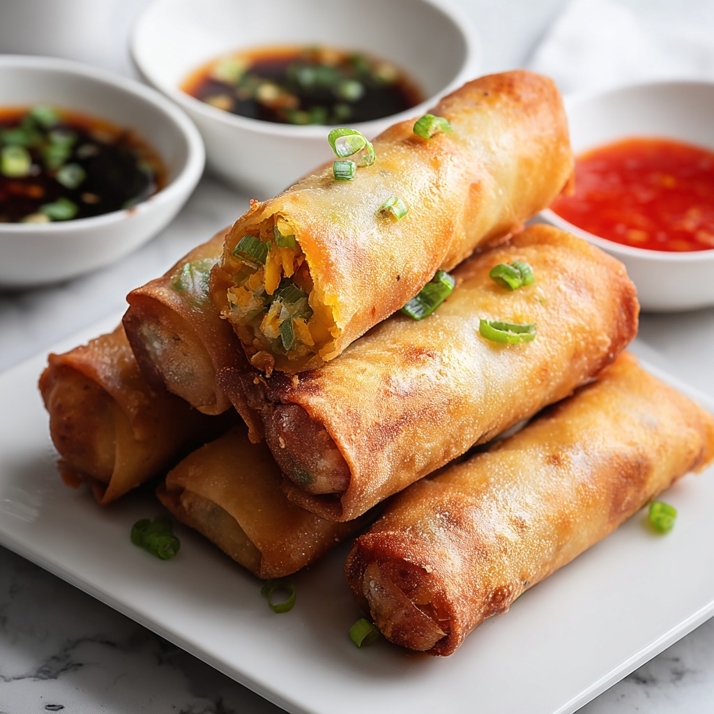 Crispy Air Fryer Spring Rolls Recipe - Recipe Image