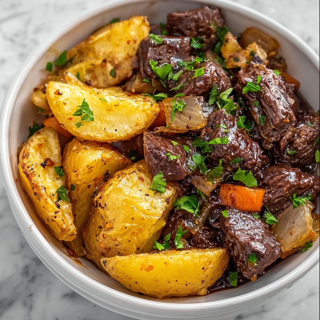 Crockpot Loaded Steak and Potato Bake Recipe - Recipe Image