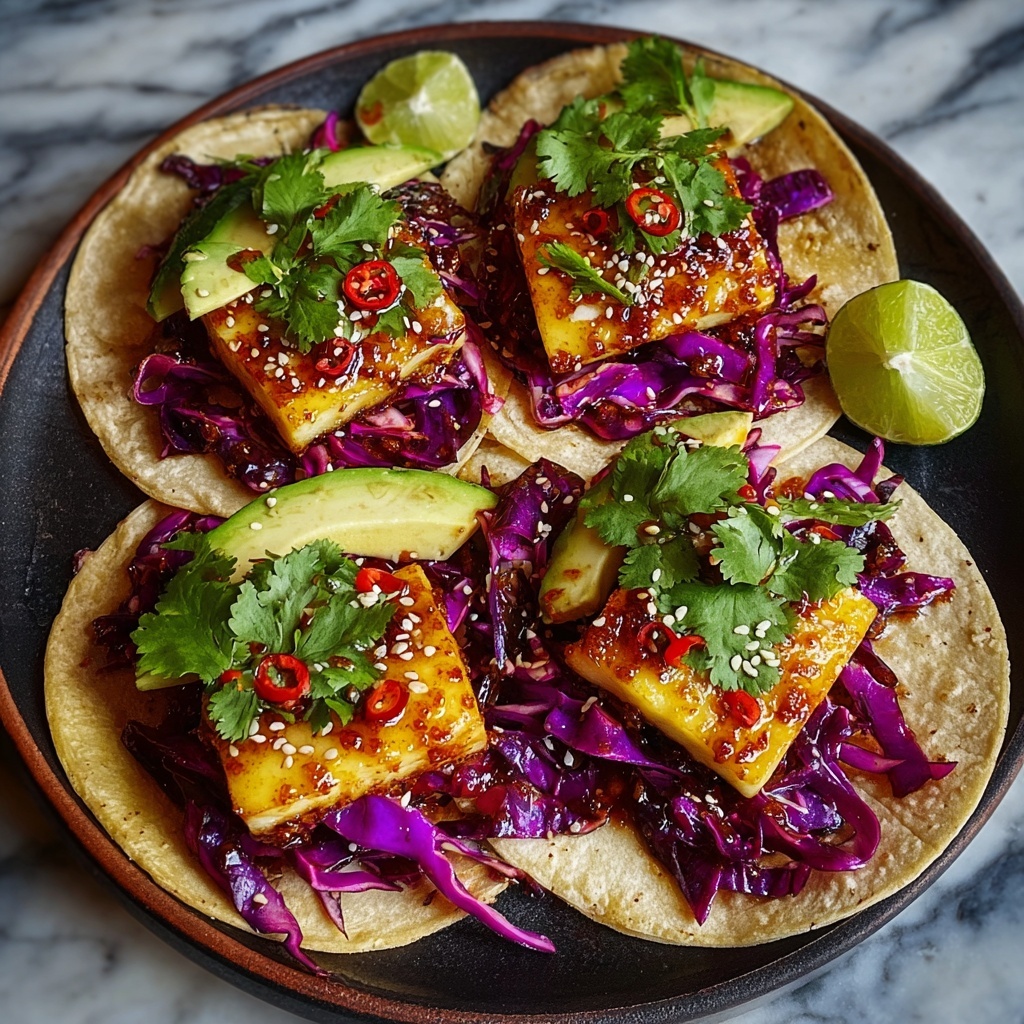 Spicy Honey Halloumi Tacos Recipe - Recipe Image