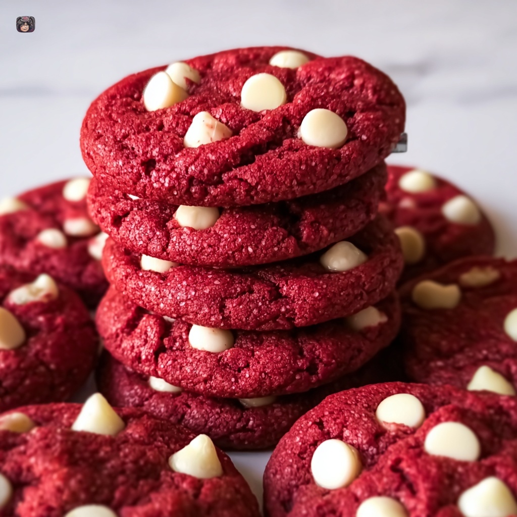 Red Velvet White Chocolate Cookies Recipe - Recipe Image