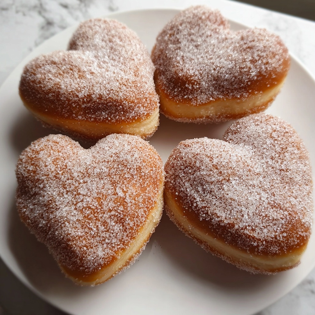 Simple Cinnamon Sugar Heart Doughnuts Recipe - Recipe Image
