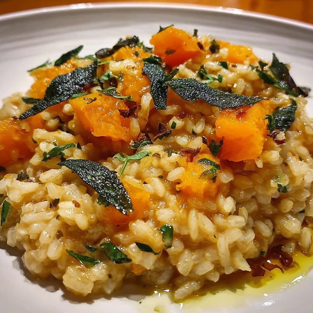 Roasted Butternut Squash Farro Risotto Recipe - Recipe Image