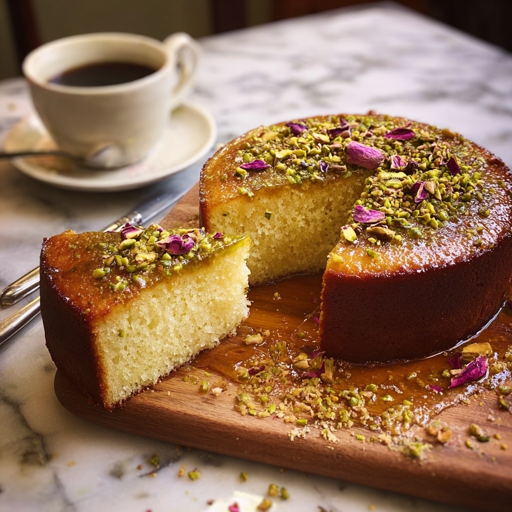 Pistachio and Rosewater Syrup Cake Recipe - Recipe Image