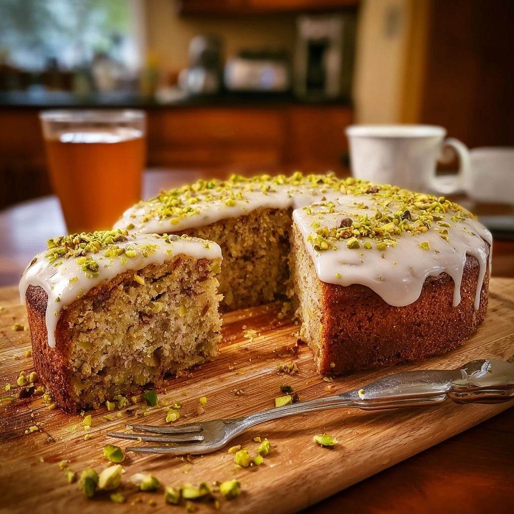 Rose Pistachio Cardamom Cake Recipe - Recipe Image