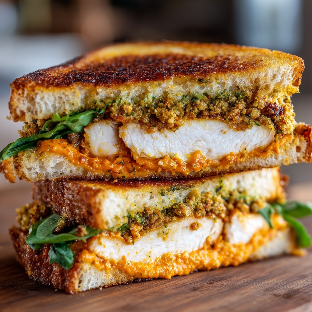 Crunchy Chicken Romesco Sandwich Recipe - Recipe Image