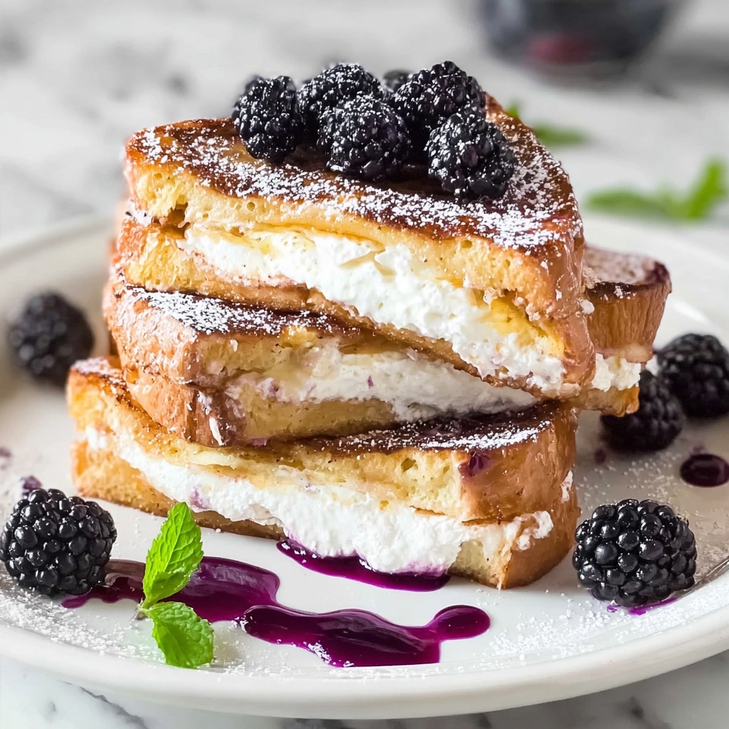 Cream Cheese Stuffed French Toast with Blackberry Compote Recipe - Recipe Image