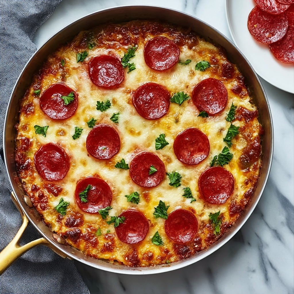Crustless Pizza with Ground Turkey, Vegetables, and Melty Cheese Recipe - Recipe Image