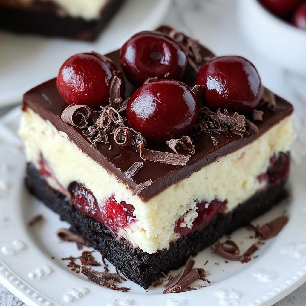 Chocolate Cherry Cheesecake Bars Recipe - Recipe Image