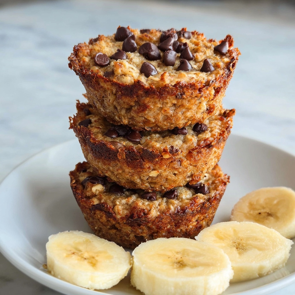 Banana Chocolate Chip Baked Oatmeal Cups Recipe - Recipe Image
