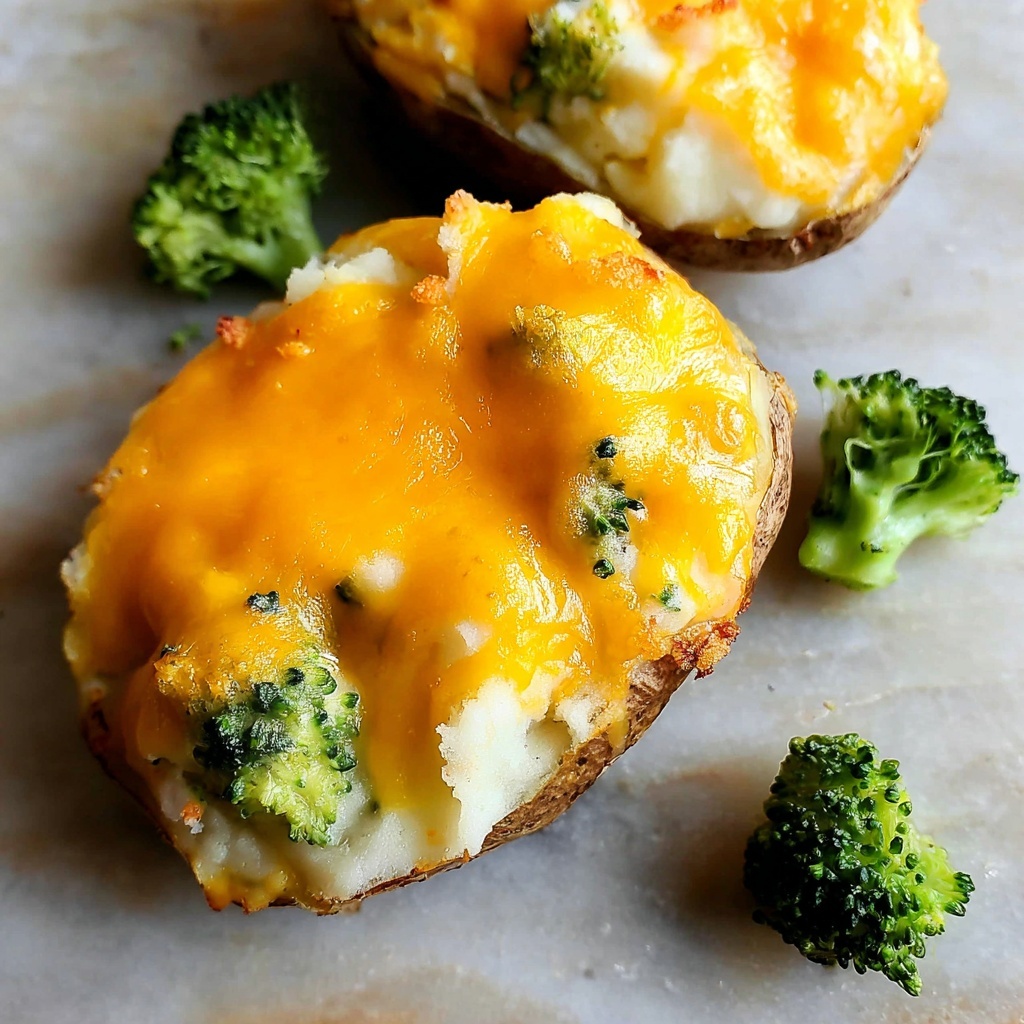 Cheesy Broccoli Twice-Baked Potatoes Recipe - Recipe Image