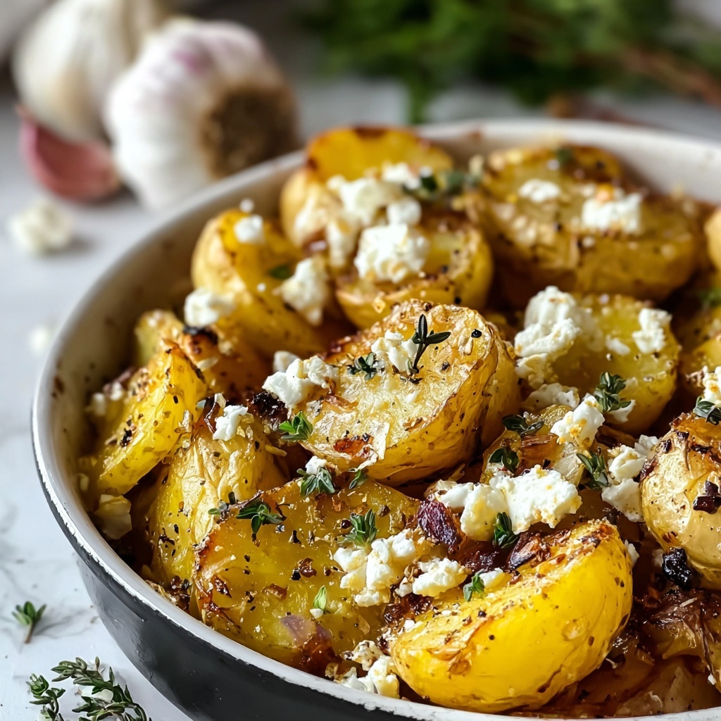 Potatoes with Baked Feta and Garlic Recipe - Recipe Image