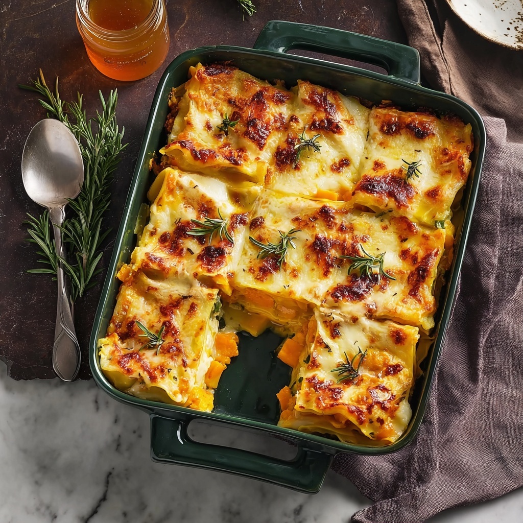 Butternut Squash Lasagna with Ricotta, Spinach, and Fresh Sage Recipe - Recipe Image