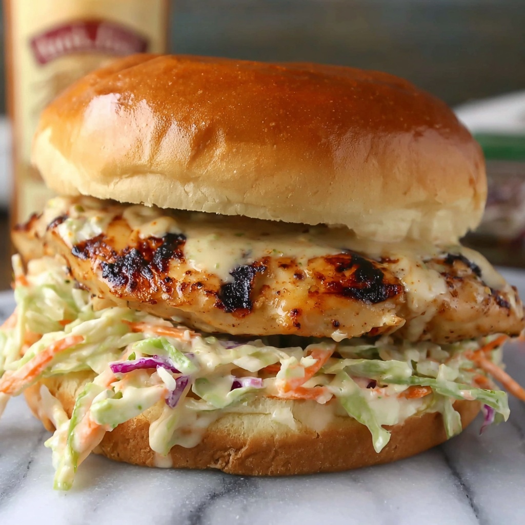 Buffalo Ranch Coleslaw Topped Chicken Sandwich Recipe - Recipe Image