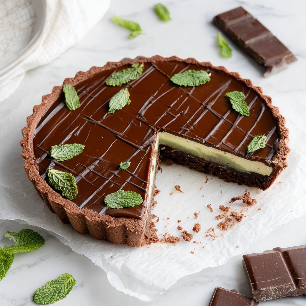 Vegan Mint Chocolate Tart Recipe - Recipe Image