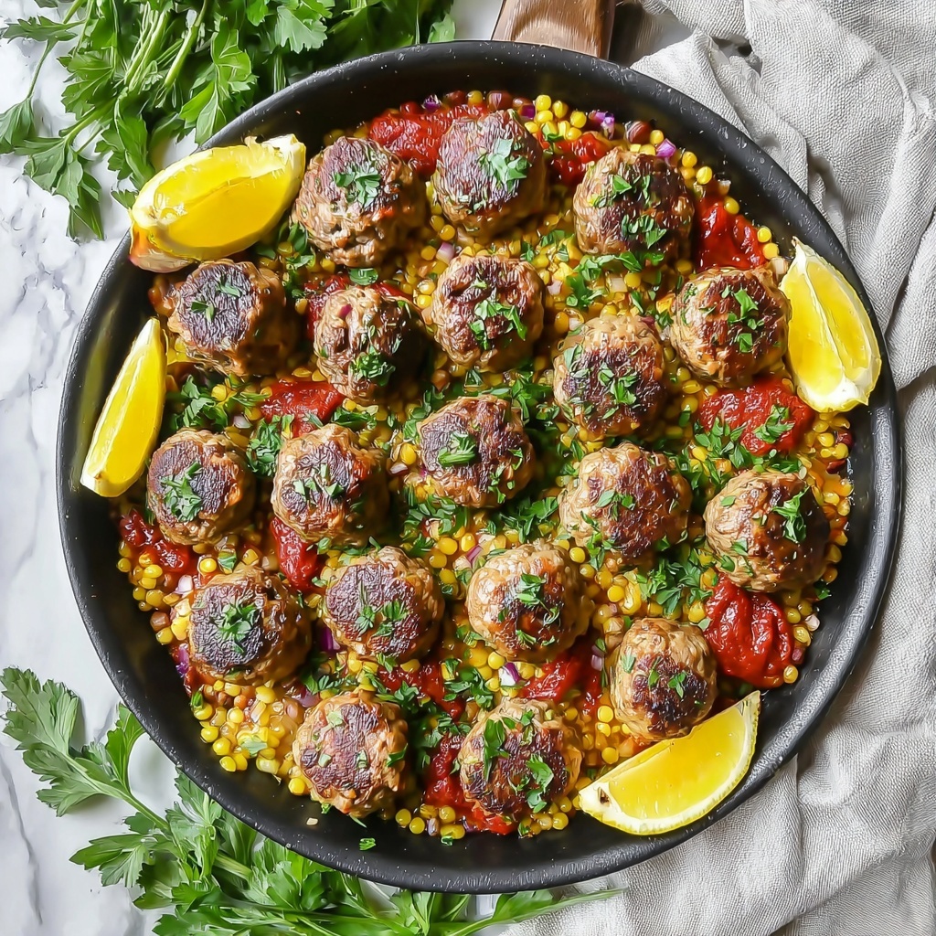 One-Pan Lamb Meatballs with Herby Rice Bliss Recipe - Recipe Image