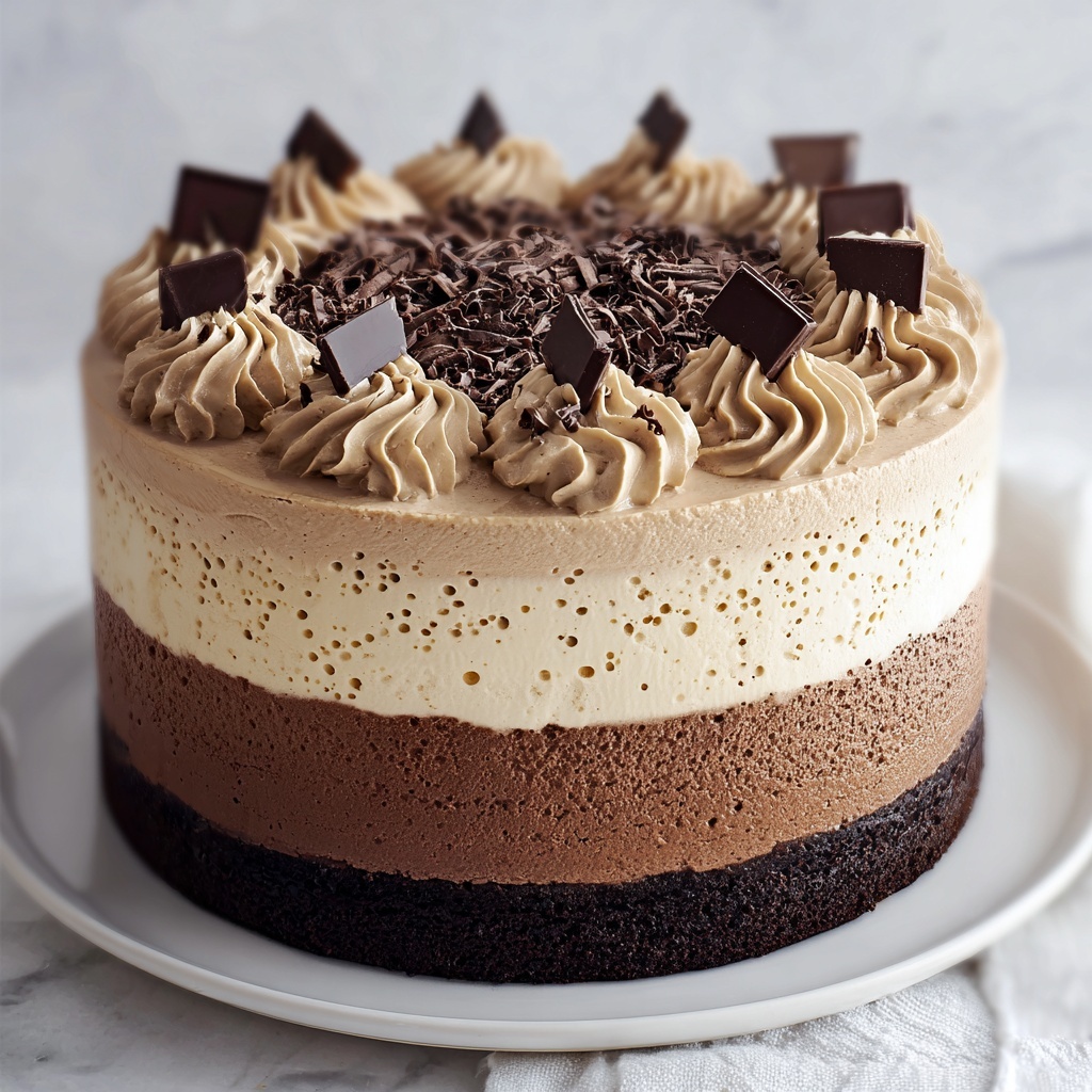 Tuxedo Cake - Triple Chocolate Mousse Cake Recipe - Recipe Image