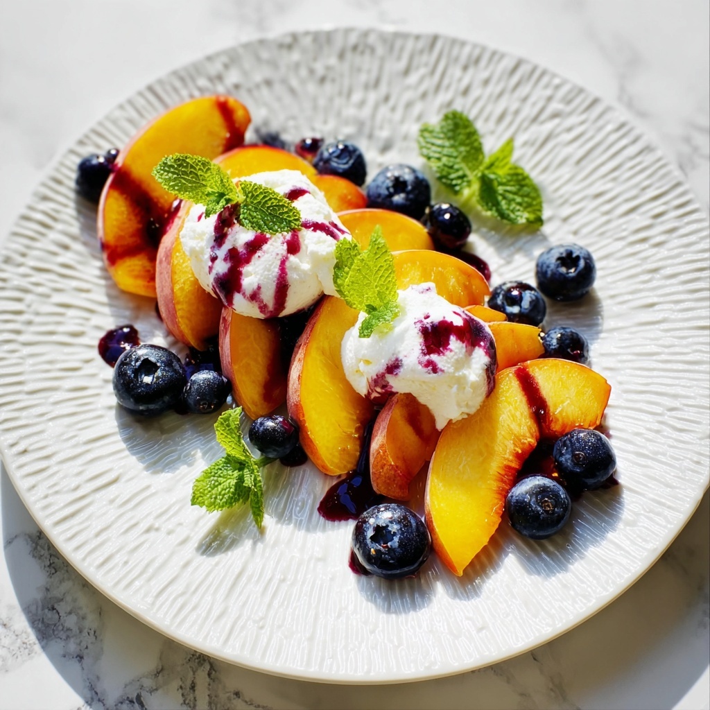 Peaches and Blueberries with Mascarpone Recipe - Recipe Image