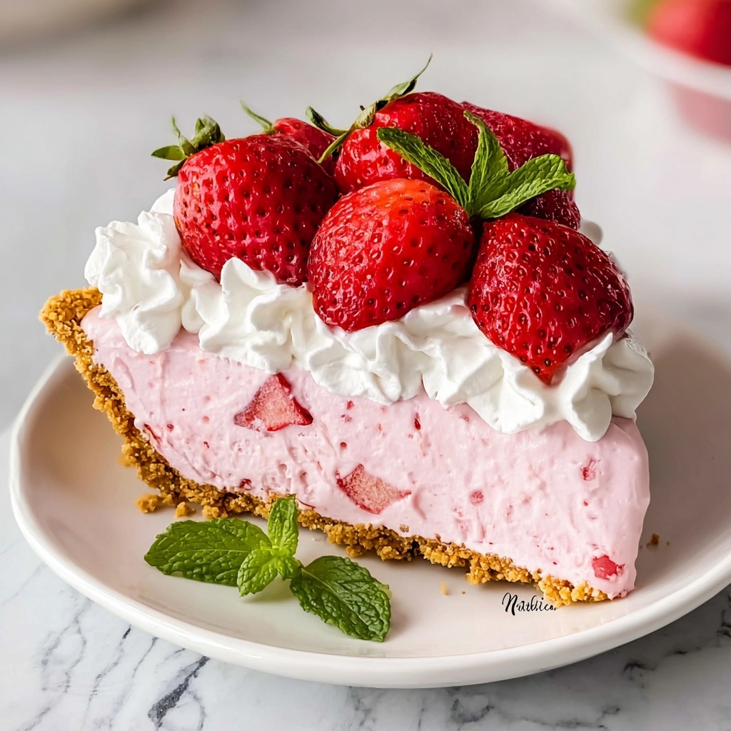 Low Carb No-Bake Strawberry Mousse Pie Recipe - Recipe Image