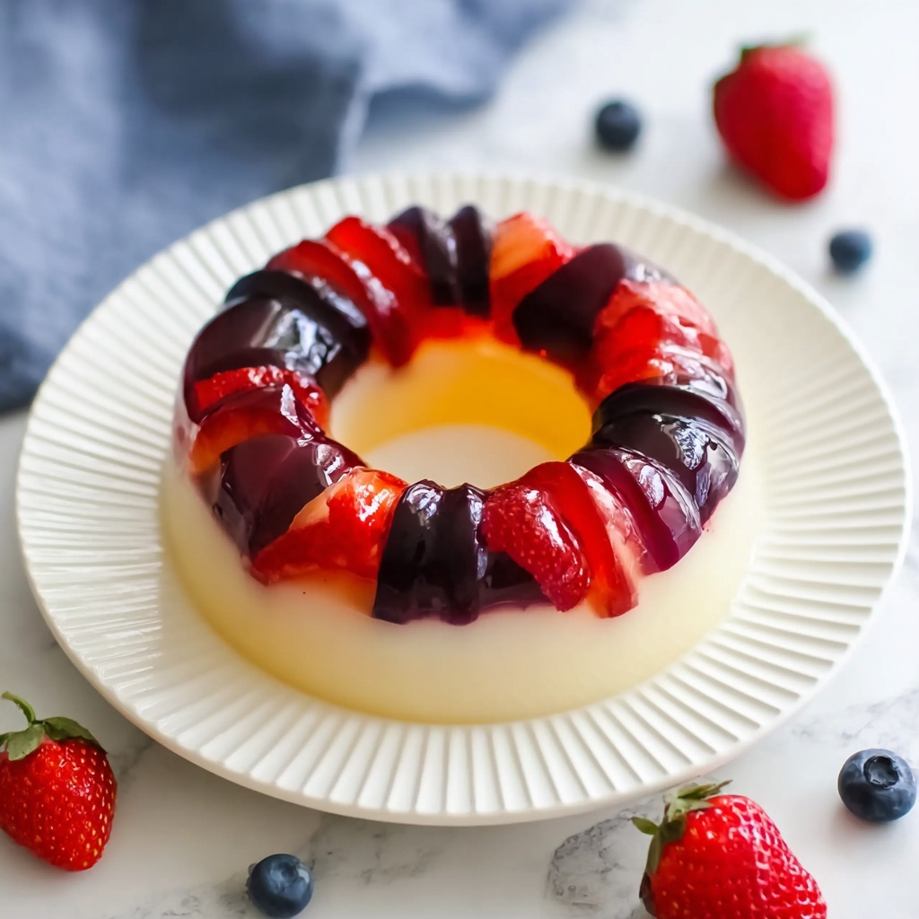 Low Carb Berry & Vanilla Jello Ring Recipe - Recipe Image