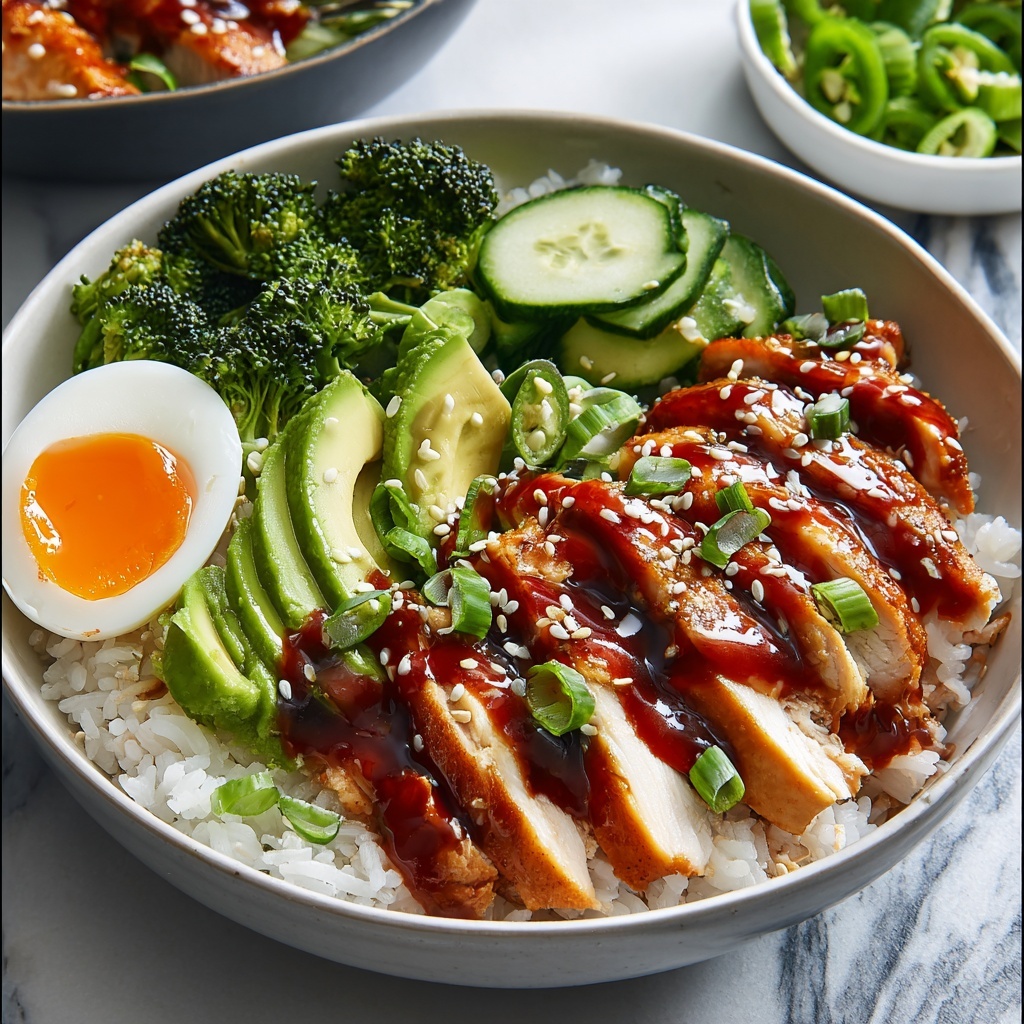 Sticky Chicken Rice Bowls Recipe - Recipe Image