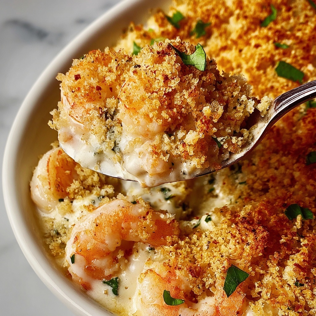 Shrimp Casserole with Cheesy Panko Topping Recipe - Recipe Image