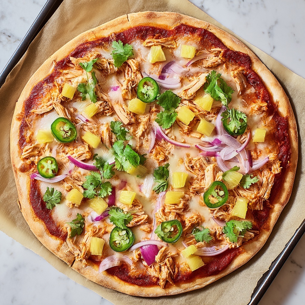 Pineapple Jalapeño BBQ Chicken Pizza Recipe - Recipe Image