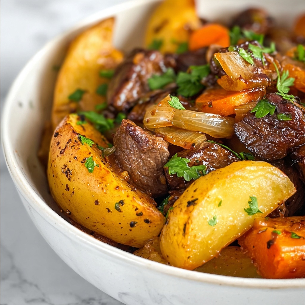 Crockpot Loaded Steak and Potato Bake Recipe - Recipe Image