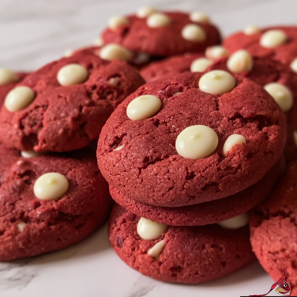 Red Velvet White Chocolate Cookies Recipe - Recipe Image