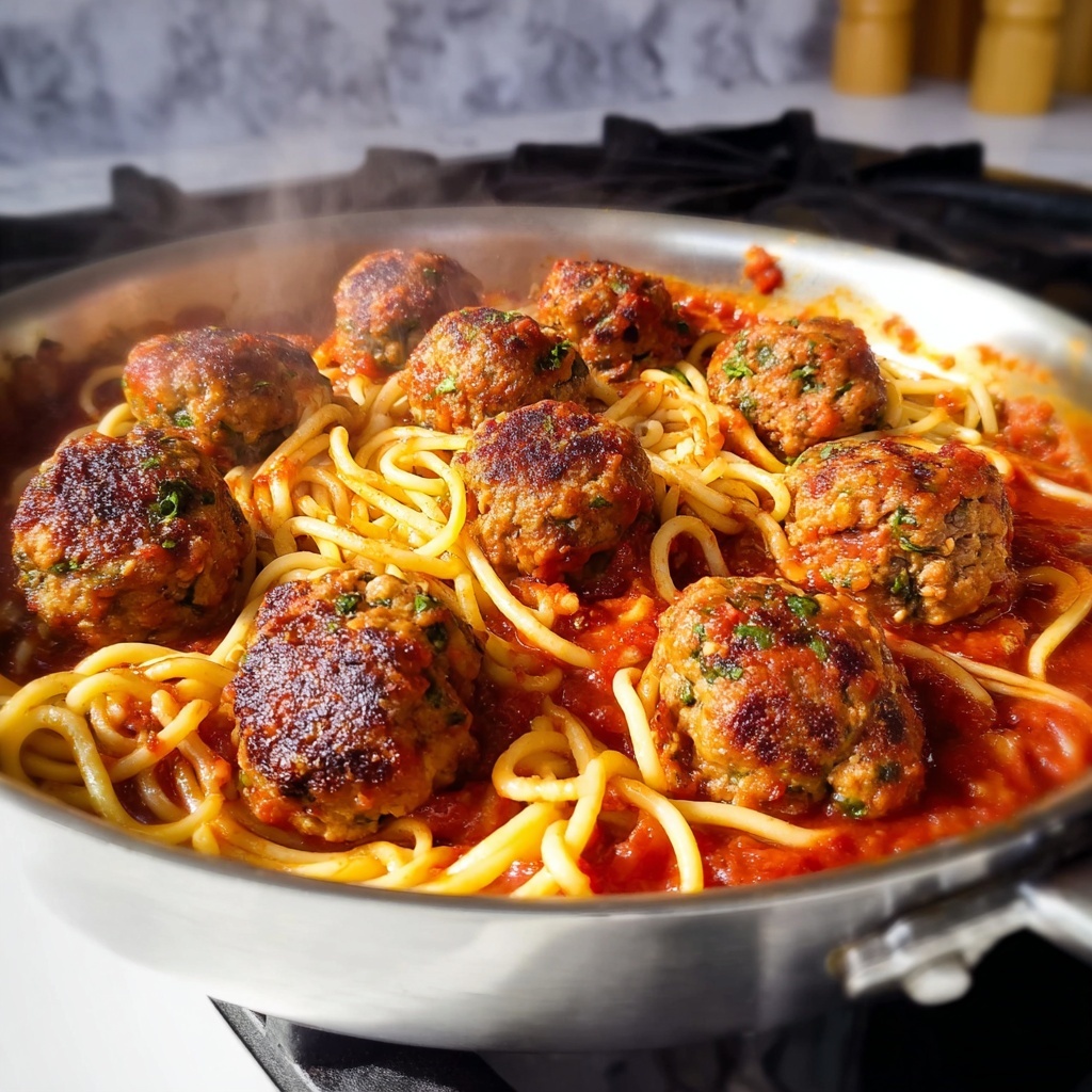 Sweet and Tangy BBQ Chicken Meatball Pasta Delight Recipe - Recipe Image