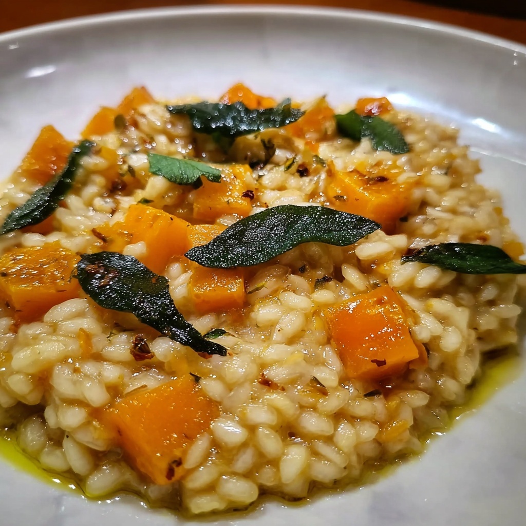 Roasted Butternut Squash Farro Risotto Recipe - Recipe Image