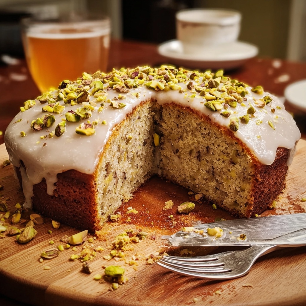 Rose Pistachio Cardamom Cake Recipe - Recipe Image