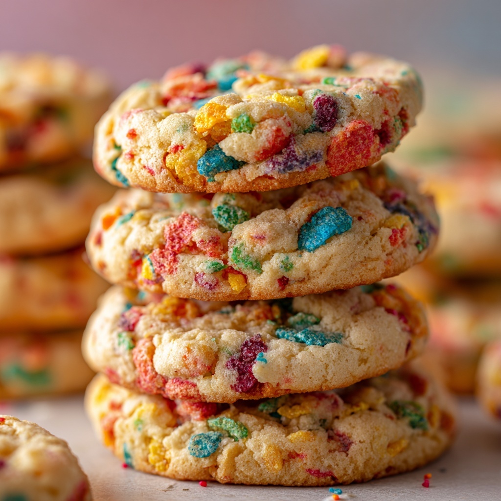 Fruity Pebbles Cake Mix Cookies Recipe - Recipe Image