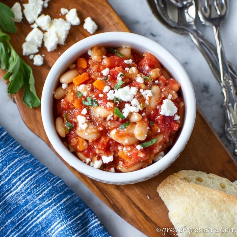 Greek Baked Butter Beans with Tomatoes, Feta, and Herbs Recipe