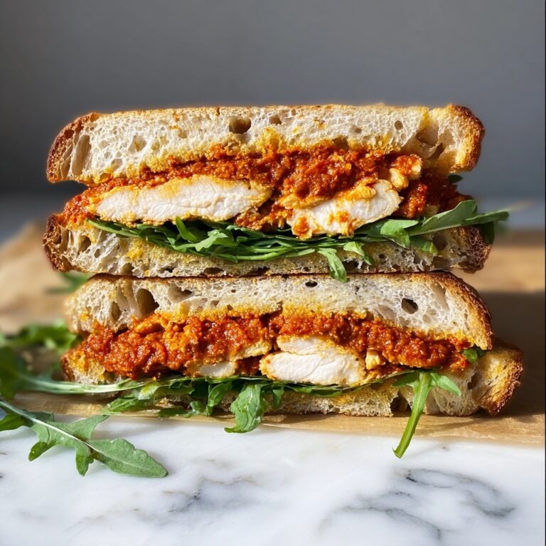 Chicken Romesco Sandwich with Crispy Cutlets and Fresh Greens Recipe