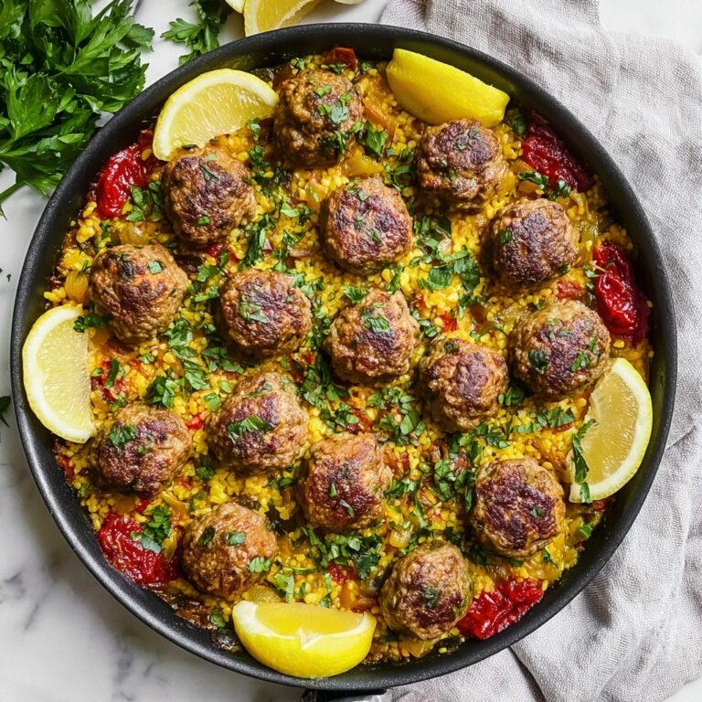 One-Pan Lamb Meatballs with Herby Rice Bliss Recipe