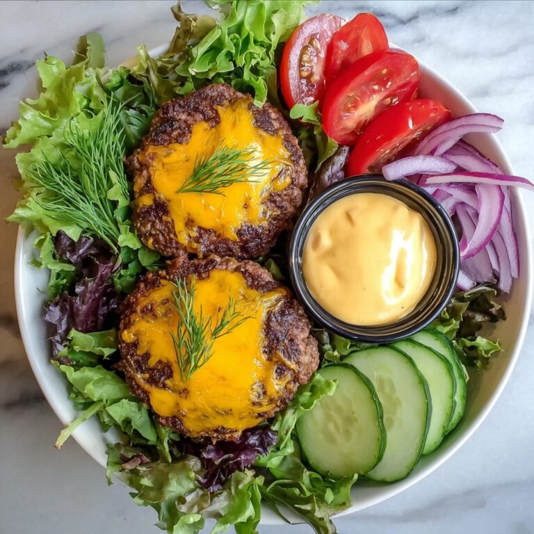 Grilled Juicy Burger Bowls with Fresh Greens Recipe