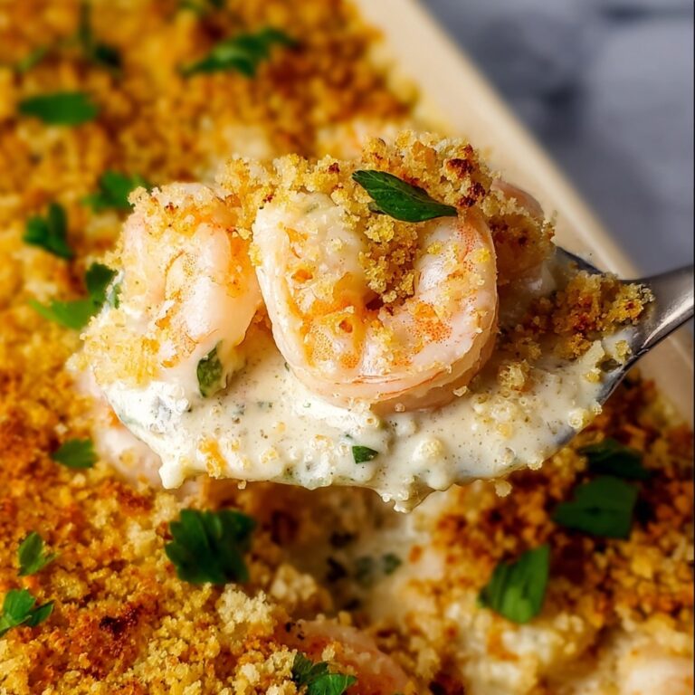 Shrimp Casserole with Cheesy Panko Topping Recipe