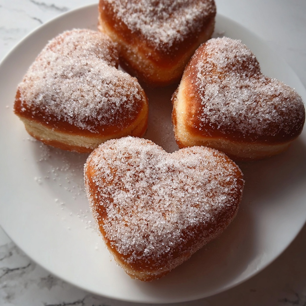 Simple Cinnamon Sugar Heart Doughnuts Recipe - Recipe Image