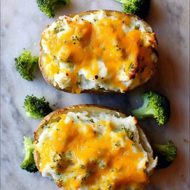 Cheesy Broccoli Twice-Baked Potatoes Recipe